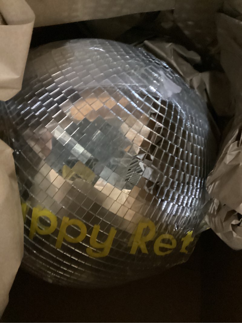 Condition photo showing Good Condition for 16-Inch Large Disco Ball – Mirror Ball Disco Ball Decor for Parties, Weddings, and Fun Party Events 16 in