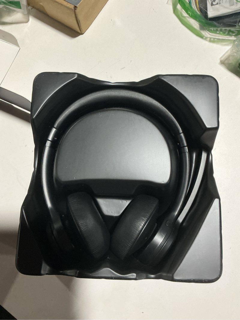 Condition photo showing As Is for bluetooth headset v5.2, wireless headphones with noise cancelling microphone, on ear wireless headset for cell phones laptop computer black