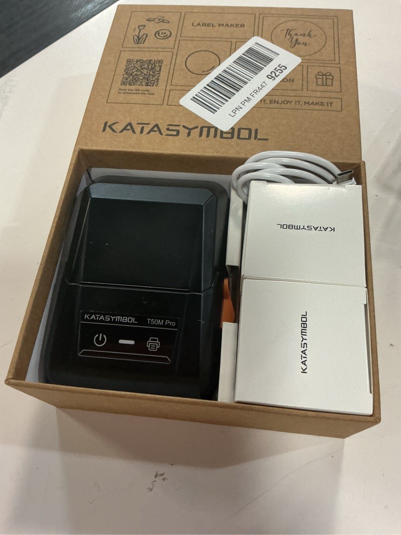 Condition photo showing Good Condition for supvan t50m pro bluetooth label maker machine with 3 tapes, wide waterproof label, versatile app with 40 fonts and 650+ icons, inkless labeler for home, kitchen, school, office organization, black machine + 3 tapes ?set 1)