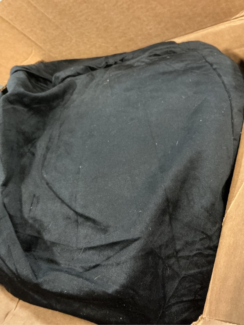 Condition photo showing As Is for SIMFLAG 2FT Bean Bag Chair, Comfy Bean Bag Chairs with Memory Foam Filled, Fluffy Beanbag Sofa with Dutch Velvet Cover, Teardrop BeanBag Chairs for Living Room, Playroom - Black 2FT-28"x28"x22" Black