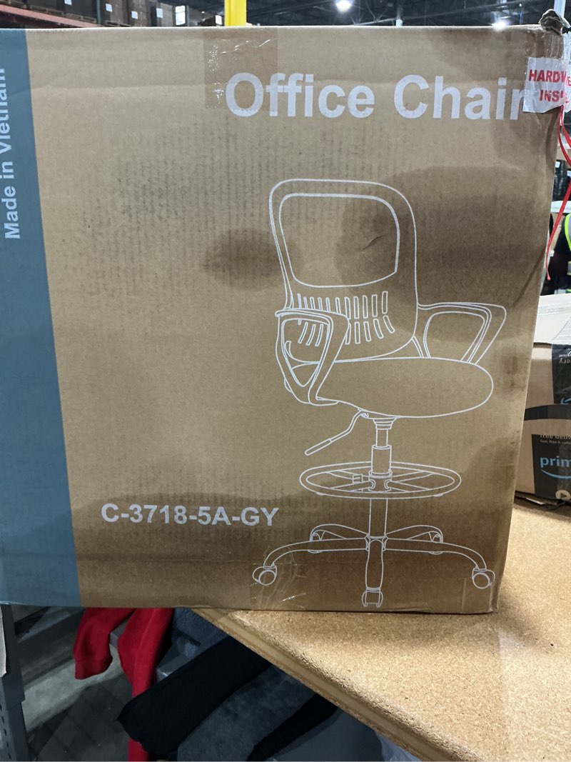 Condition photo showing New/Like New for dumos home office computer chair - ergonomic mid back desk with lumbar support and rocking mode, height adjustable with flip-up armrest, for conference meeting room, 360° swivel, adults, black black frame black flip arm