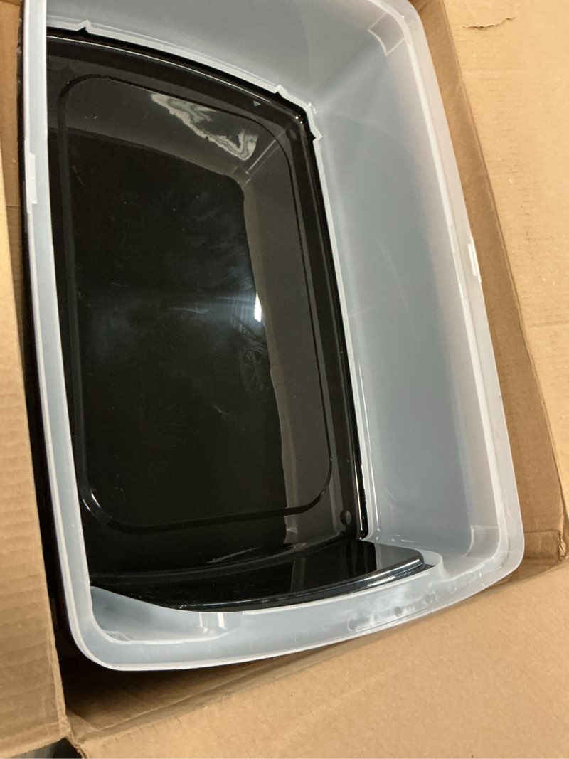 Condition photo showing Good Condition for IRIS USA XX-Large Cat Litter Box, Open Top Extra Large Litter Box for Big Cats and Multi-Cat Households, High Sided Scatter Shield, Easy to Clean, 30"L x 20"W x 14"H, Black XXL Black