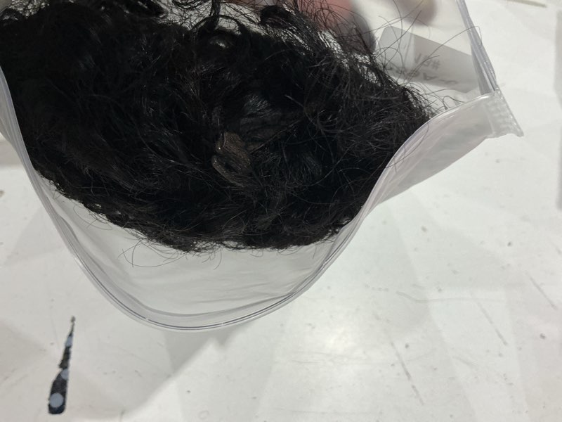 Condition photo showing As Is for instastyle short curly pixie cut lace front wigs 6 inch, 13x1 human hair hd lace front wigs plucked for black women 6 inch, natural black 6 inch natural black