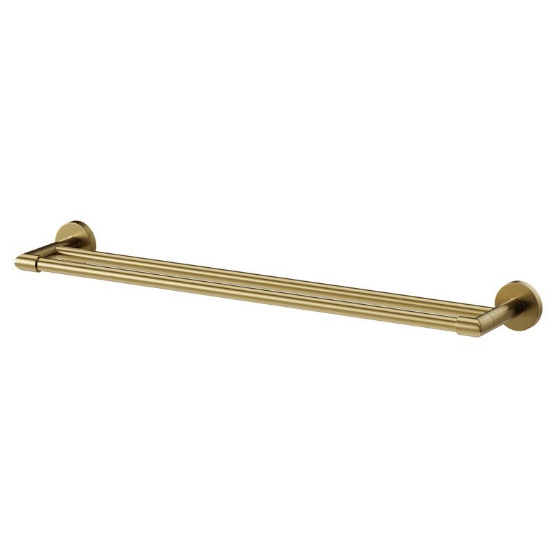 Colore Orbit Brushed Brass 600mm Wall Mounted Double Towel Rail