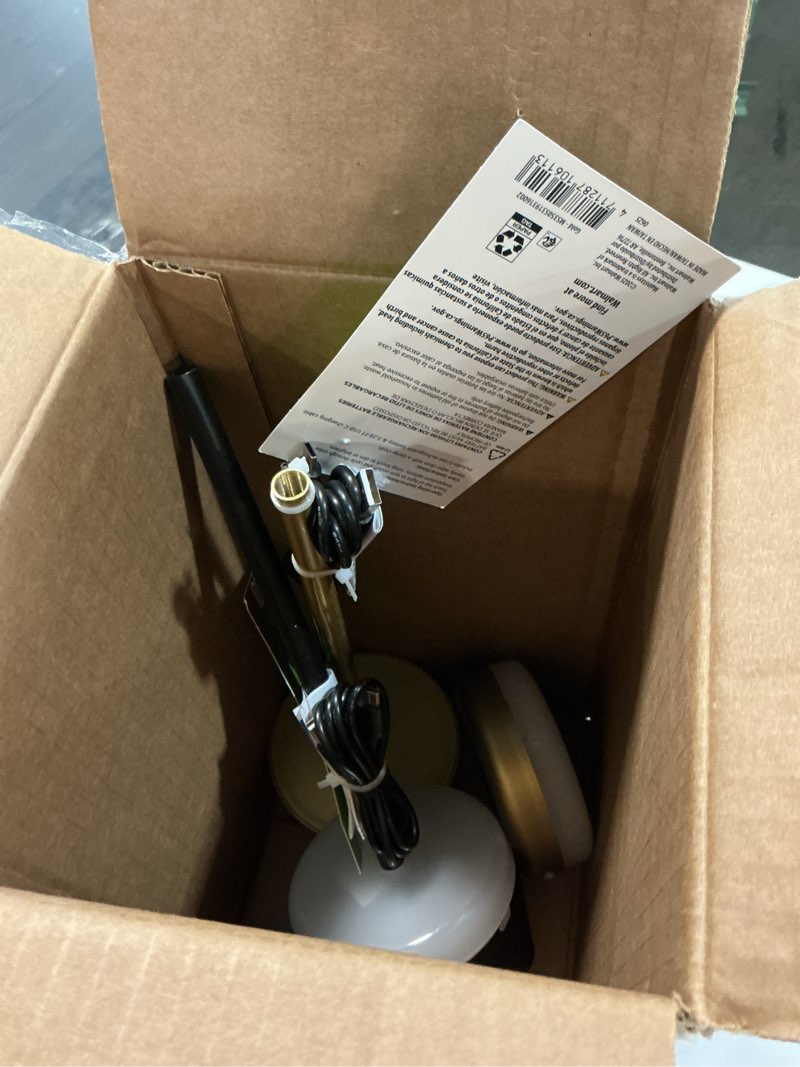 Condition photo showing Good Condition for mainstays 12 inch outdoor and indoor rechargeable water resistant table lamp  gold  100 lumens
