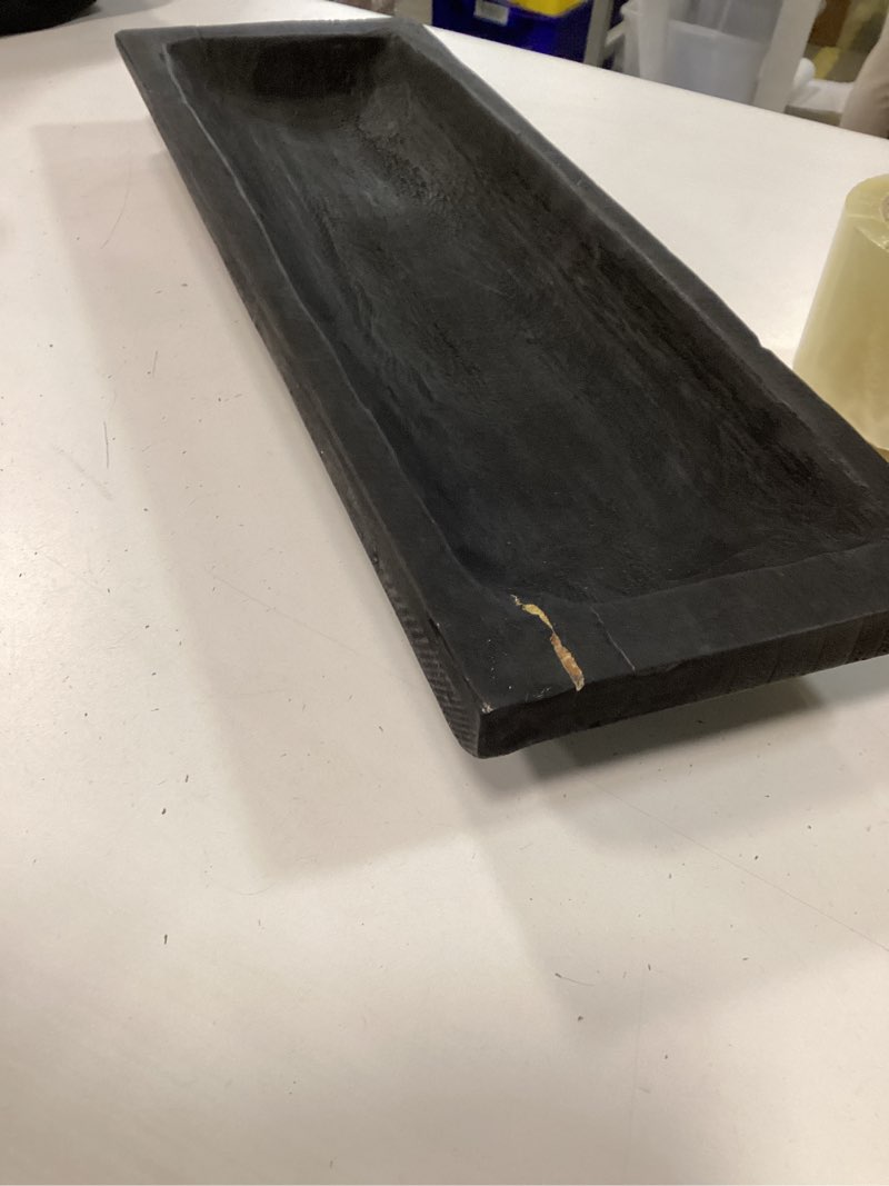 Condition photo showing Good Condition for Santa Barbara Design Studio TableSugar Paulownia Wood Serving Tray, 26 x 5.75-Inch, Black Wash
