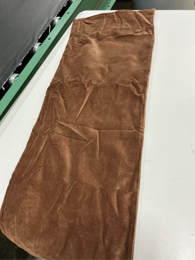 Condition photo showing Good Condition for quince brown oversized lumbar pillow cover velvet 12”x48”