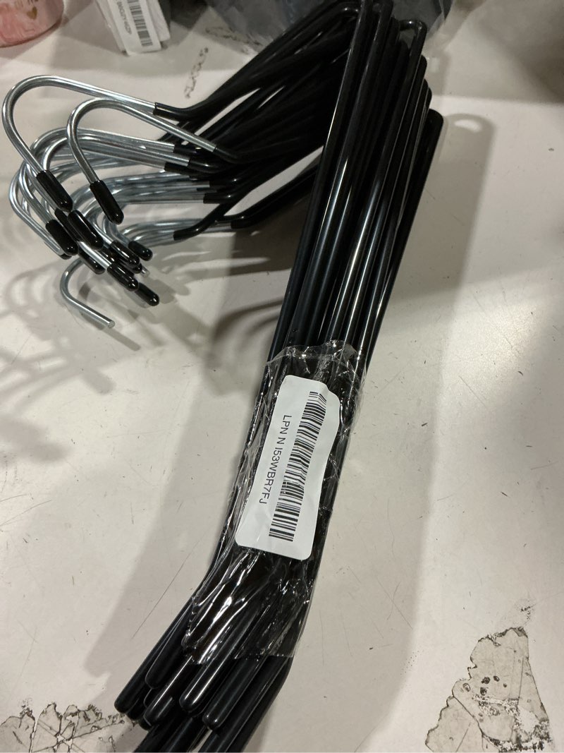 Condition photo showing Good Condition for devesanter pants hangers 20 pack open ended metal jeans hangers space saving hanger for pants closet storage organizer for clothes leggings trousers ties slacks short skirt?black?
