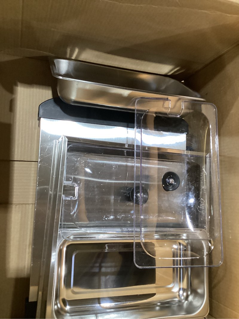 Condition photo showing Good Condition for Elite Gourmet EWM-6122 Dual 2 x 2.5 Qt. Trays, Buffet Server, Food Warmer Temperature Control, Clear Slotted Lids, Perfect for Parties, Entertaining & Holidays, 5 Qt Total, Stainless Steel 5 Quart / 2 Trays