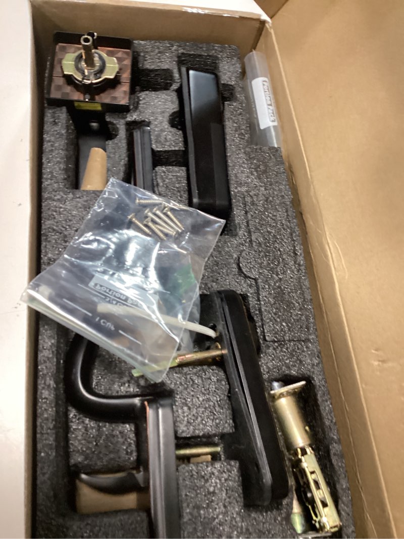 Condition photo showing Good Condition for front door lock set keyless entry: keyless entry smart deadbolt with handle set, hornbill keypad electronic door lock with handles, app/bluetooth/auto lock/keyfobs/keys, oil rubbed bronze