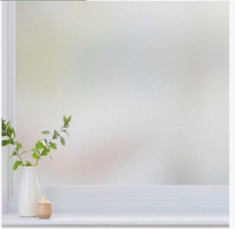 Haton Window Privacy Film Frosted Glass for Bathroom, Static Cling UV Sun Blocking Window Clings, Op