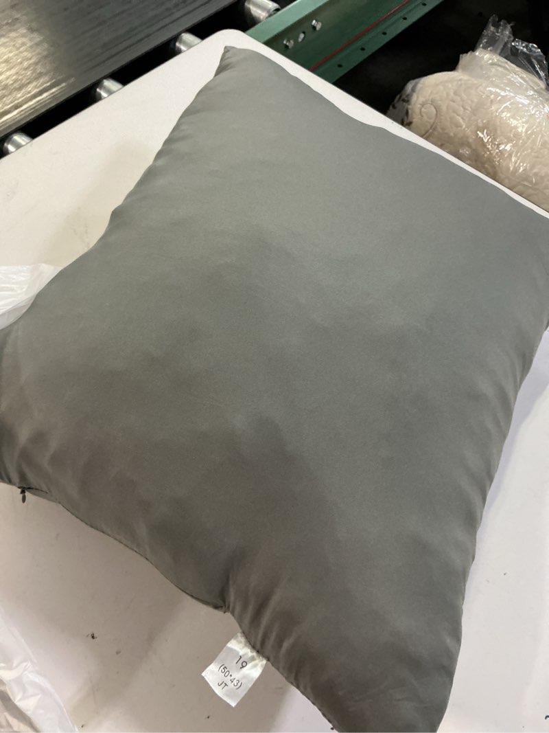 Condition photo showing As Is for goose down pillows standard size set of 1 , hotel quality bed pillow for sleeping  1pack, 900 fill power natural white goose feather pillows with 700 tc 100% organic cotton shell, 18\\\"x26\\\" dark grey grey standard (pack of 4)