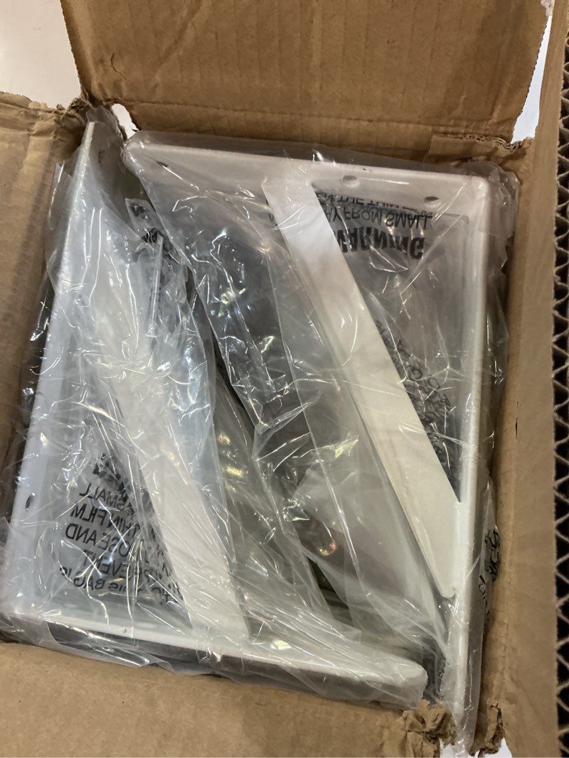 Condition photo showing Good Condition for 12 pack l16 x h 10" white heavy duty shelf brackets with screws metal shelf brackets shelf support angle brackets for shelves l brackets heavy duty floating shelf 12 pack-white 16''x10''