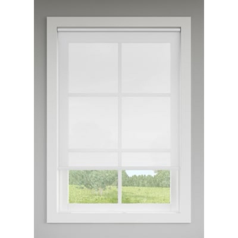 PRE CUT. LEVOLOR Trim+Go 37-in x 72-in Chalk Light Filtering Cordless Solar Roller Shade