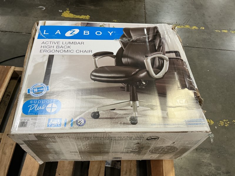 Condition photo showing New/Like New for lazboy active lumbar high back ergonomic chair, brown