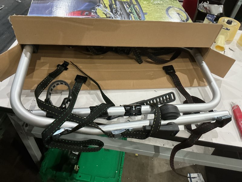 Condition photo showing As Is for ozark trail 3-bicycle trunk bike rack, aluminum rack carrier up to 99lbs, fit for sedans, hatchbacks
