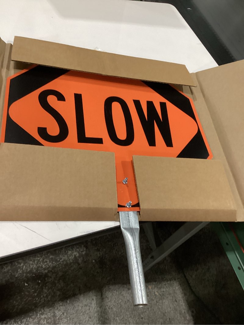 18" Stop/Slow Aluminum Paddle-Nonreflective w/8" Steel Hndl