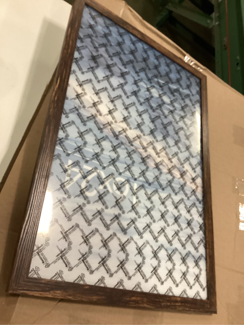 Condition photo showing As Is for Americanflat 12x18 Poster Frame with Shatter-Resistant Glass - Gallery Style Frame with Engineered Wood - Signature Collection - Photo Frame for Wall Display - White 12x18 White