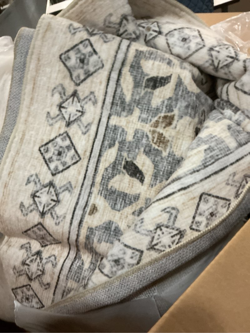 Condition photo showing Good Condition for zesthome 8x10 Area Rugs for Living Room,Non-Slip Backing Washable Rugs,Vintage Large Area Rug?Stain Resistant Home Decor Rug (Beige,8'x10') Beige/Grey 8' x 10' (Rectangular)