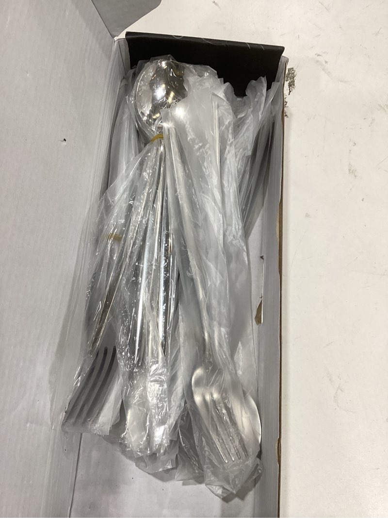 Condition photo showing New/Like New for JASHII 30-Piece Stainless Steel Satin Finish Flatware Set, Mirror Polished Tableware Cutlery for Home and Restaurant, Dishwasher Safe Service for 6 Silver