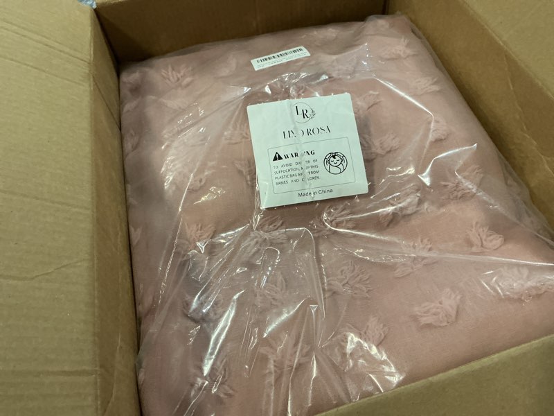 Condition photo showing Good Condition for neutral peach blush pink curtains for baby nursery girl,blackout tufted floral embroidered sheer boho nude dusty rose curtains for bedroom 2 panels 84 inches long 50"w x 84"l (pack of 2) dusty pink