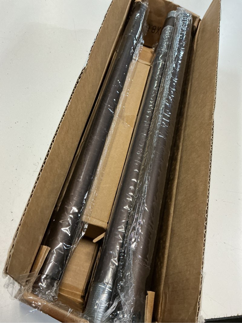 Condition photo showing Good Condition for simewin bronze curtain rods for windows 66 to 120 inches adjustable decorative 1 inch diameter single window curtain rod set with classic finials, bronze with gold finishing 28"-120" bronze
