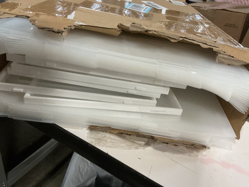 Condition photo showing Good Condition for 24 Pack Large Shoe Storage Box Fit Size 10 Plastic Closet Clear Shoe Organizer with Lids, Detachable Stackable Connectable Horizontally Vertically Foldable Sneaker Storage Bin