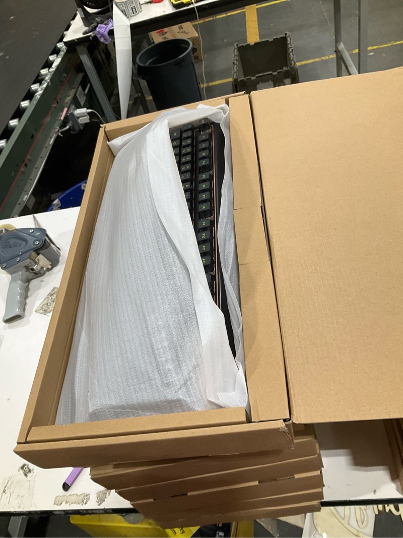 Condition photo showing New/Like New for 104-key full-size gaming mechanical keyboard, transparent keycap rgb backlight, salt ice switches, hot-swappable feet, no conflict in all keys, supports usb-c/bluetooth/wireless 2.4g