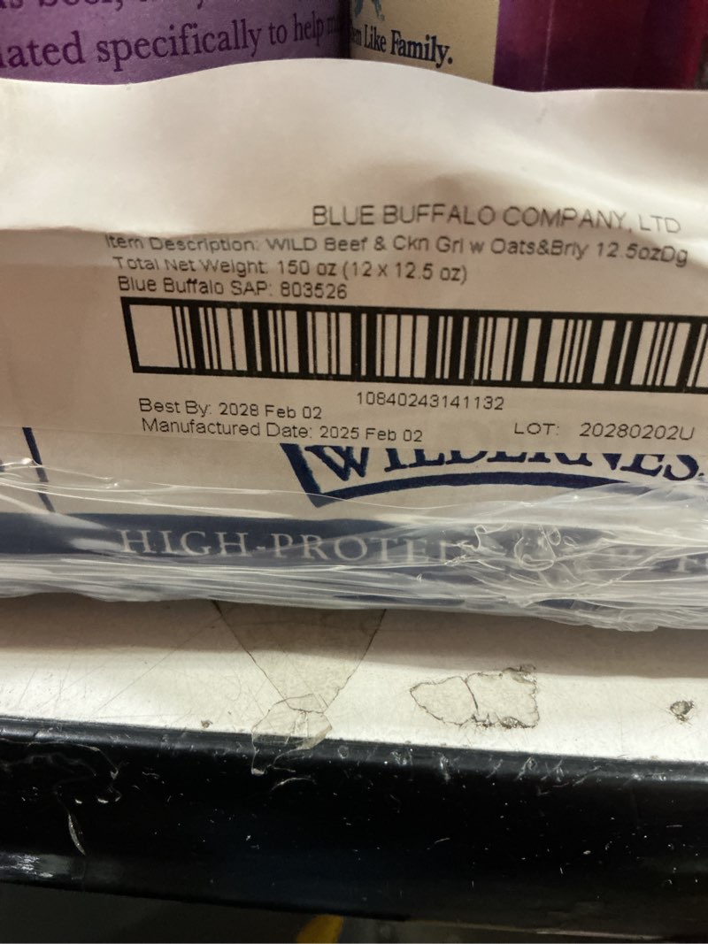 Condition photo showing New/Like New for Blue Buffalo Wilderness Adult Wet Dog Food, High-Protein & Grain-Free, Made with Natural Ingredients, Beef & Chicken Grill, 12.5-oz. Cans, 12 Count Beef & Chicken 9.38 Pound (Pack of 1)