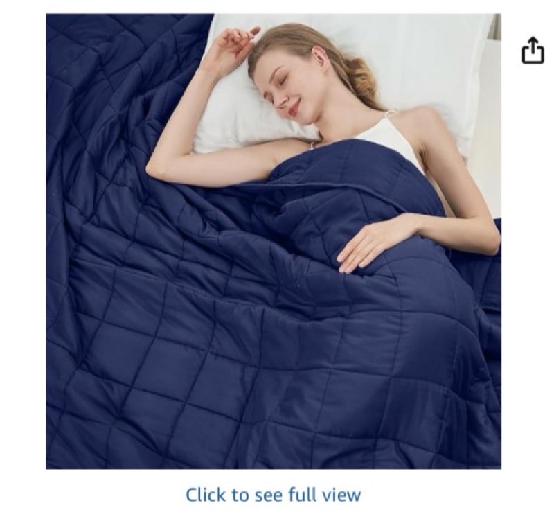 Navy Blue Weighted Blanket for Adults 20lbs, 88"x104", King Size Cooling Heavy Throw Blanket for 130