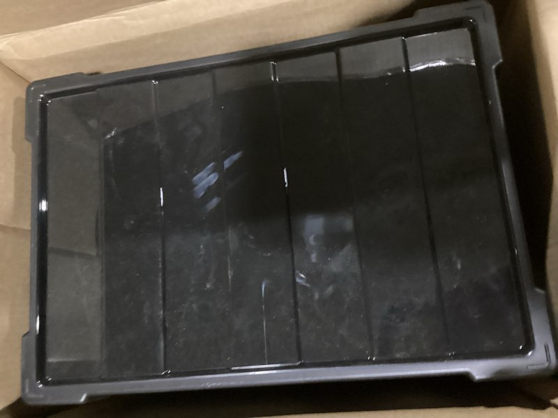 Condition photo showing Good Condition for iris usa 5 gallon lockable storage bins with lids, 6 pack - made in usa, heavy duty, stackable containers, garage organizing bins moving tubs, rugged sturdy equipment utility box - black black 5 gal 6 pack