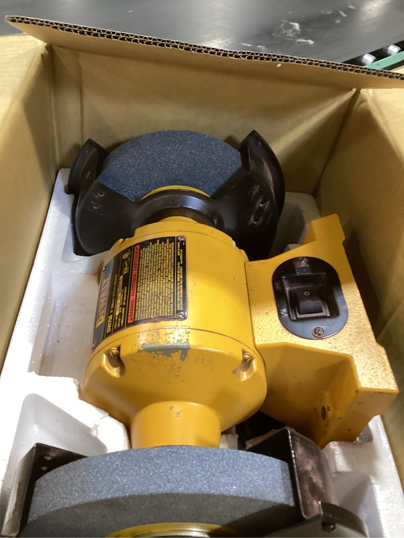 Condition photo showing As Is for dewalt dw758 8-inch bench grinder