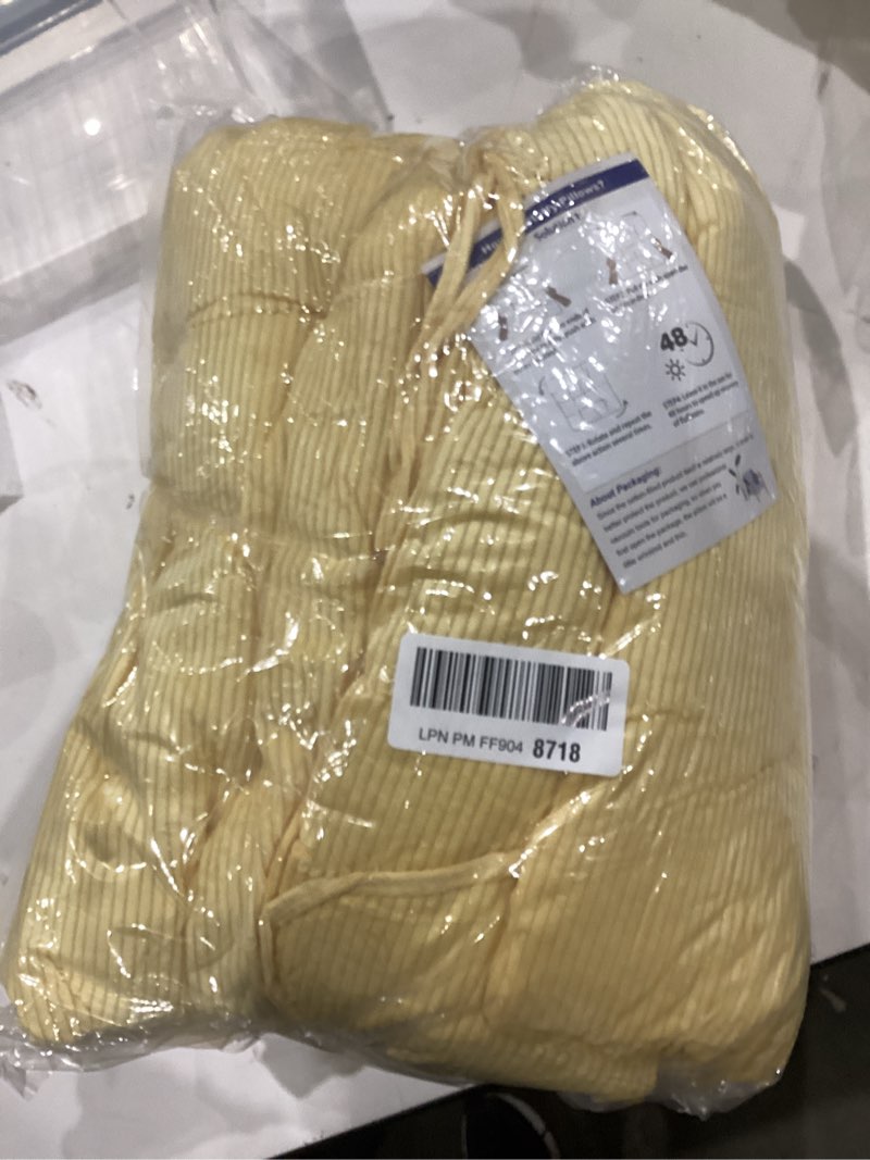 Condition photo showing New/Like New for 4Pack Chair Cushions for Dining Chairs 15.7"X15.7" Corduroy Chair Pads with Ties Indoor Non-Slip Square Seat Cushion for Kitchen Office Chairs Computer Desk Seat Pad, Light Yellow Corduroy-light Yellow 4Pack