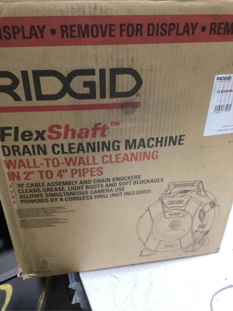 Condition photo showing Good Condition for RIDGID 76198 FlexShaft K9-204+ Drain Cleaning Machine for 2" to 4" Pipe, Professional Wall-to-Wall Drain Cleaning Machine with 70' of 5/16" FlexShaft Cable