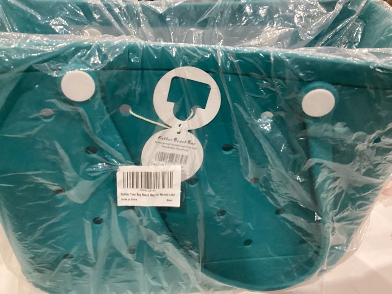 Condition photo showing New/Like New for Beach Rubber Bag Tote Bag -Extra Large Waterproof Travel Women Handbag with Charms for Sports Beach Pool Groceries Lake Green Large