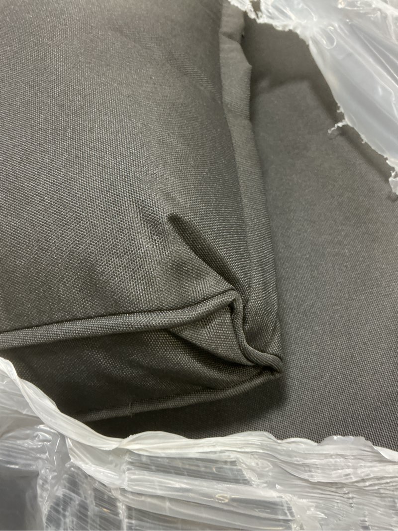 Condition photo showing Good Condition for aaaaacessories outdoor seat cushions for chairs, fade-resistant, waterproof patio furniture replacement cushions, 25.5" x 25.5" x 5" + 25.5" x 13.5", charcoal black charcoal black 25.5"x25.5"x5" / 25.5"x13.5"