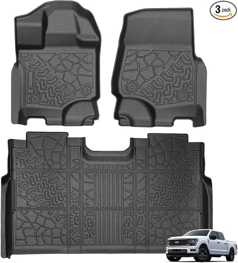 car floor mats for ford f-150 supercrew cab 2004-2008 tpe custom fit pickup truck liners foot mats a