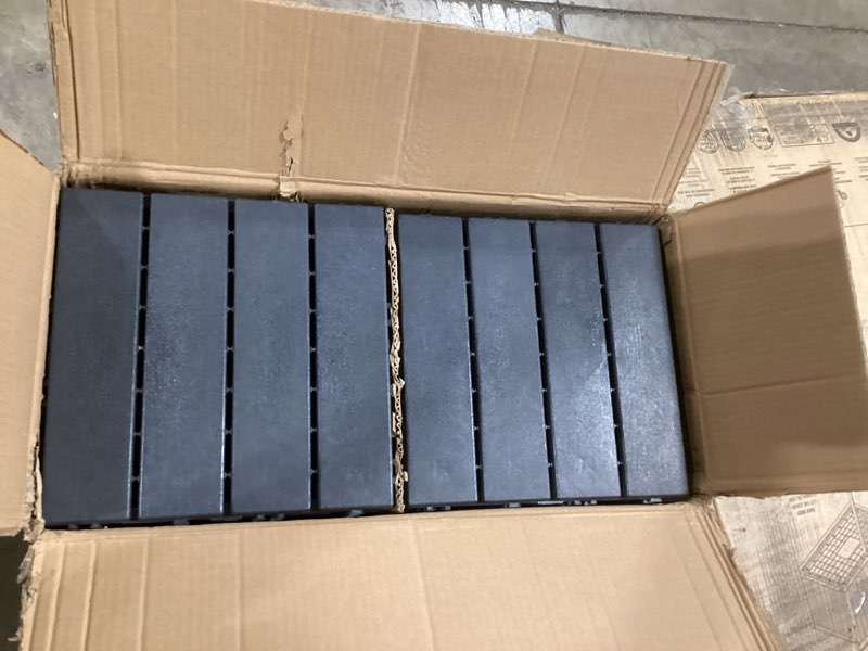 Condition photo showing Good Condition for 60 sq. ft plastic interlocking deck tiles,60 pcs patio deck tiles,12"x12" waterproof outdoor flooring all weather use, patio floor decking tiles for porch poolside balcony backyard