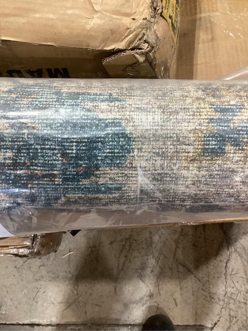 Condition photo showing Good Condition for Loloi Skye Collection, SKY-08, Denim / Brick, 5'x 7'-6", .13" Thick, Accent Rug, Soft, Durable, Vintage Inspired, Distressed, Low Pile, Non-Shedding, Easy Clean, Printed, Living Room Rug