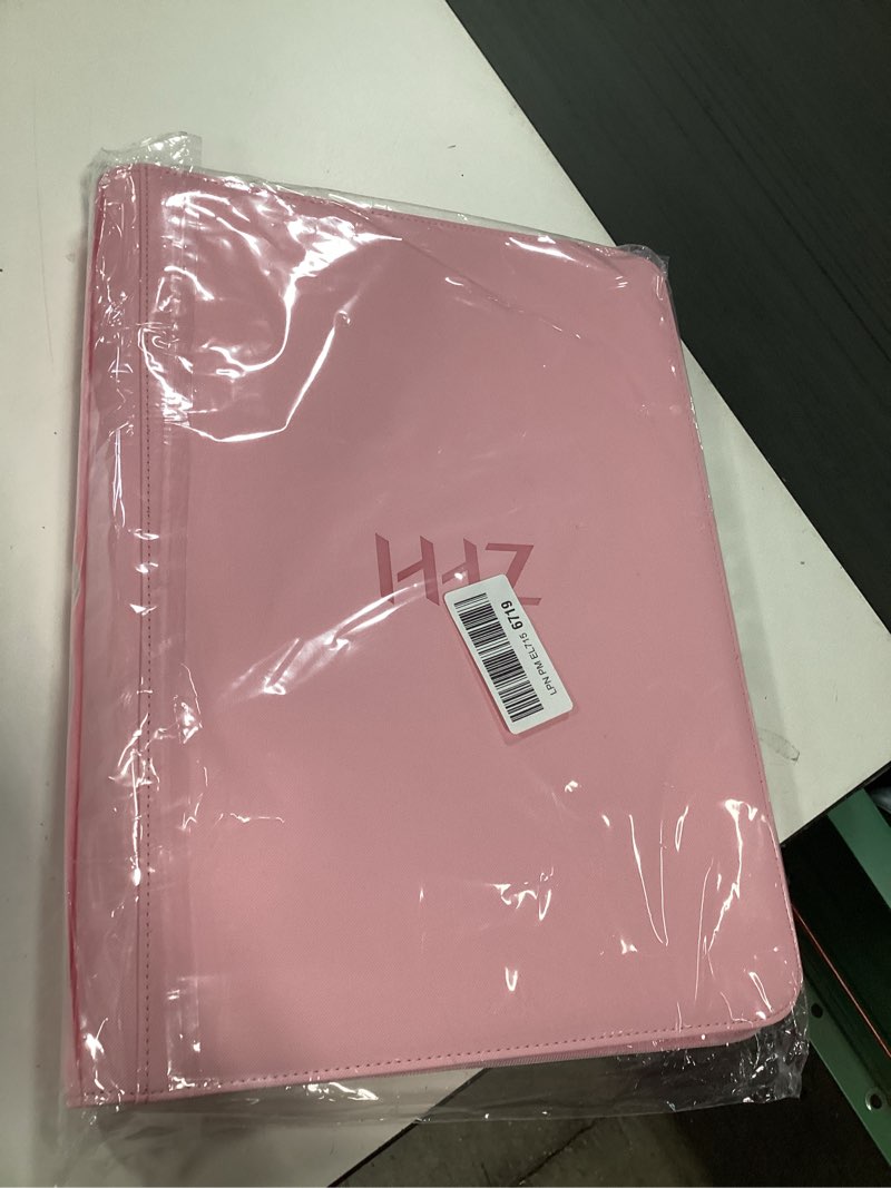 Condition photo showing New/Like New for 16-Pocket Card Binder - Card Binder Hold 832 Cards with Durable PU Leather & Side Loading for Baseball, Sport, MTG, TCG, PKM, Game Cards, Regular Cards Binder Double Sided Pocket Collector Album(Pink)
