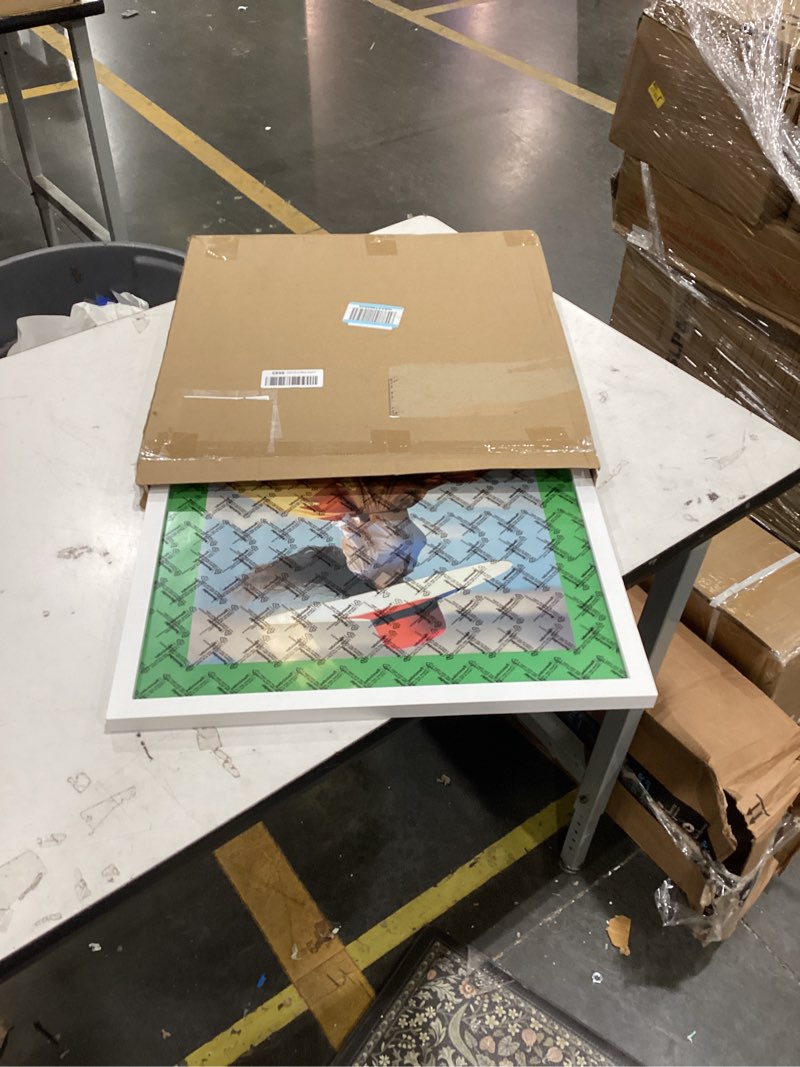 Condition photo showing New/Like New for 18x18 picture frame white solid wood for mat 14x14 wall mounting square poster frames 1 18x18 inch