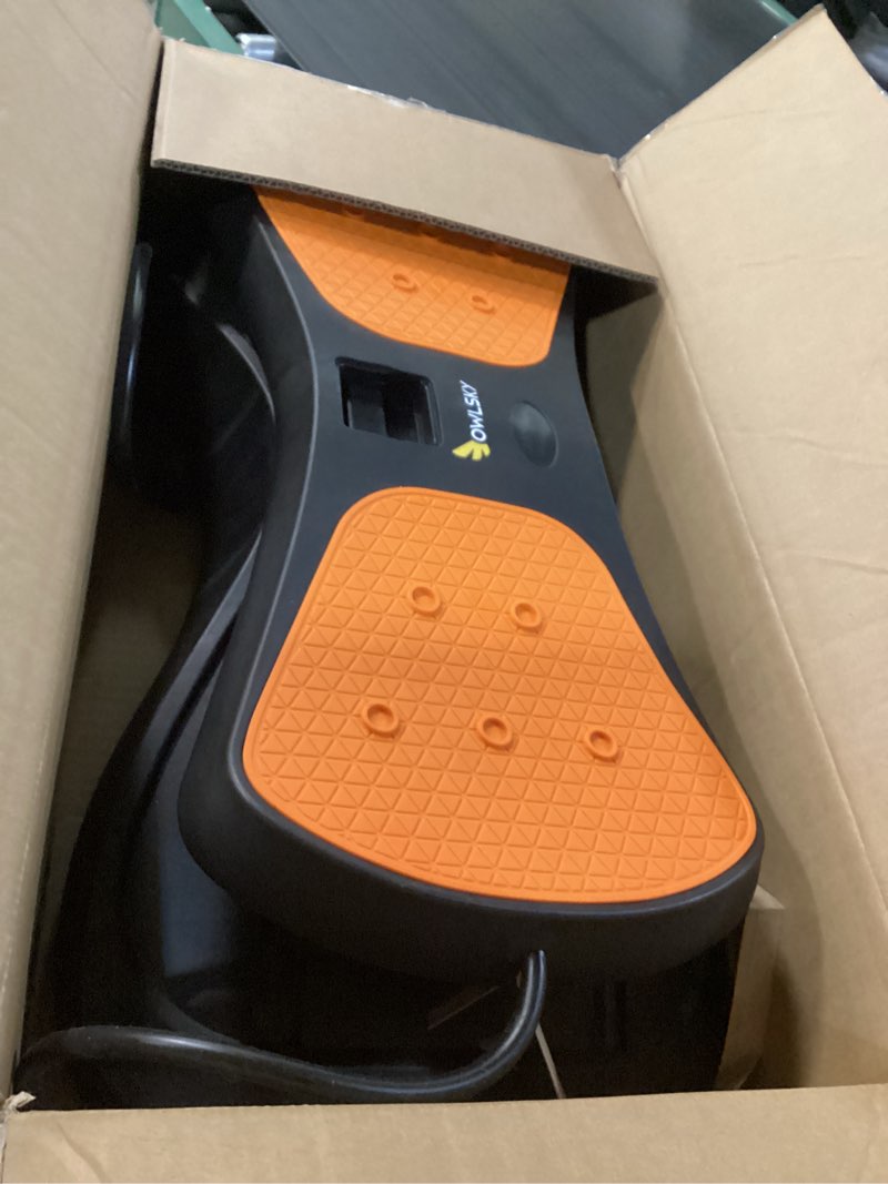 Condition photo showing As Is for owlsky balance board,with resistance bands, portable twist balance trainer featuring lcd monitor, 330 lbs capacity ski slide stepper for full body workout