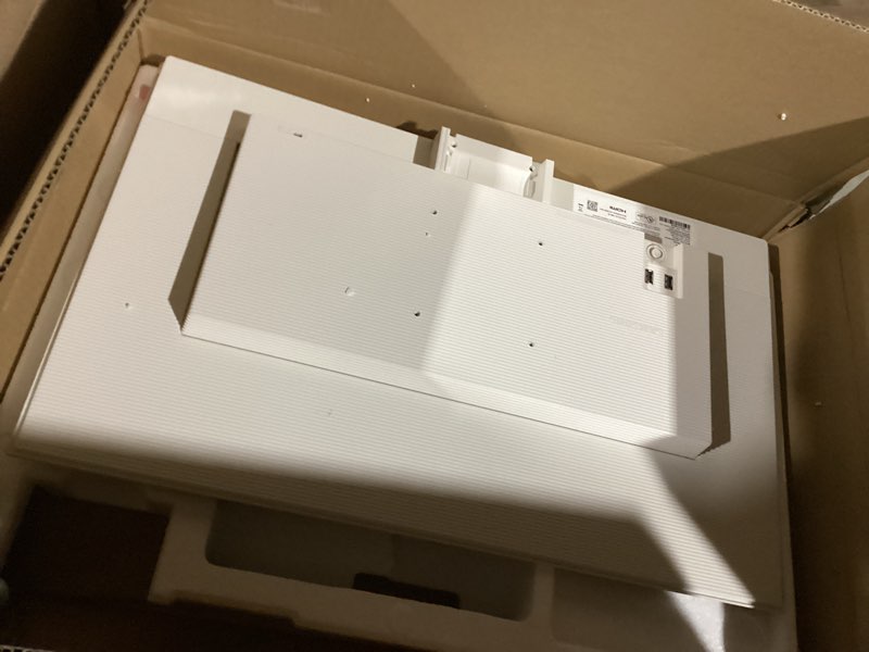 Condition photo showing As Is for Samsung 27-Inch M5 (M50F) Series FHD Smart Monitor with Streaming TV, Speakers, HDR10, Gaming Hub, Multiple Ports, Workout Tracker, Vision Accessibility Tools, White, LS27FM503ENXZA