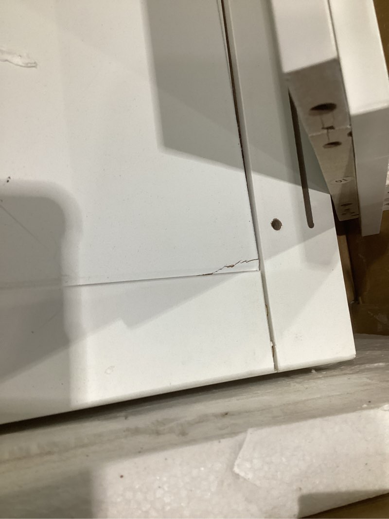 Condition photo showing As Is for (damaged)viaozutis over the toilet storage cabinet, over toilet bathroom organizer, bathroom storage cabinets with anti tipping devices, storage cabinets with toilet paper holders, for bathroom, laundr?white?