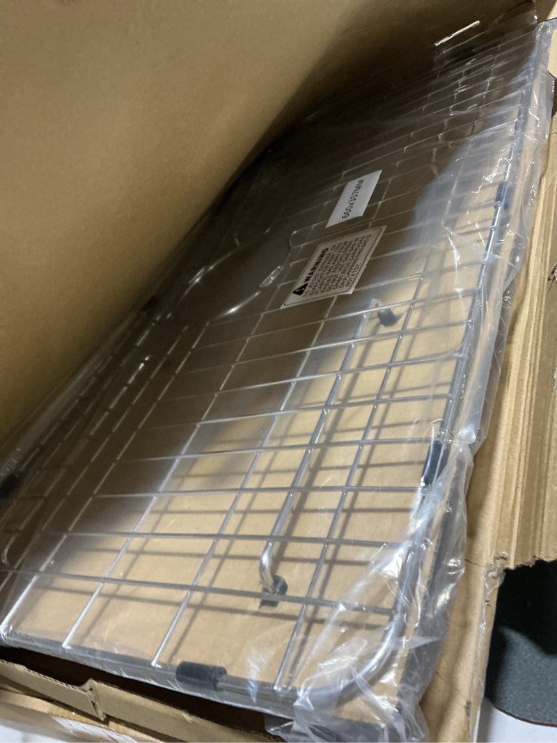 Condition photo showing New/Like New for sink grid 26" x 14 1/16", kitchen sink grid, sink protectors for kitchen sinks, stainless steel material, sink bottom grid with rear drain for single bowl (26" x 14 1/16") 26" x 14 1/16" with rear drain