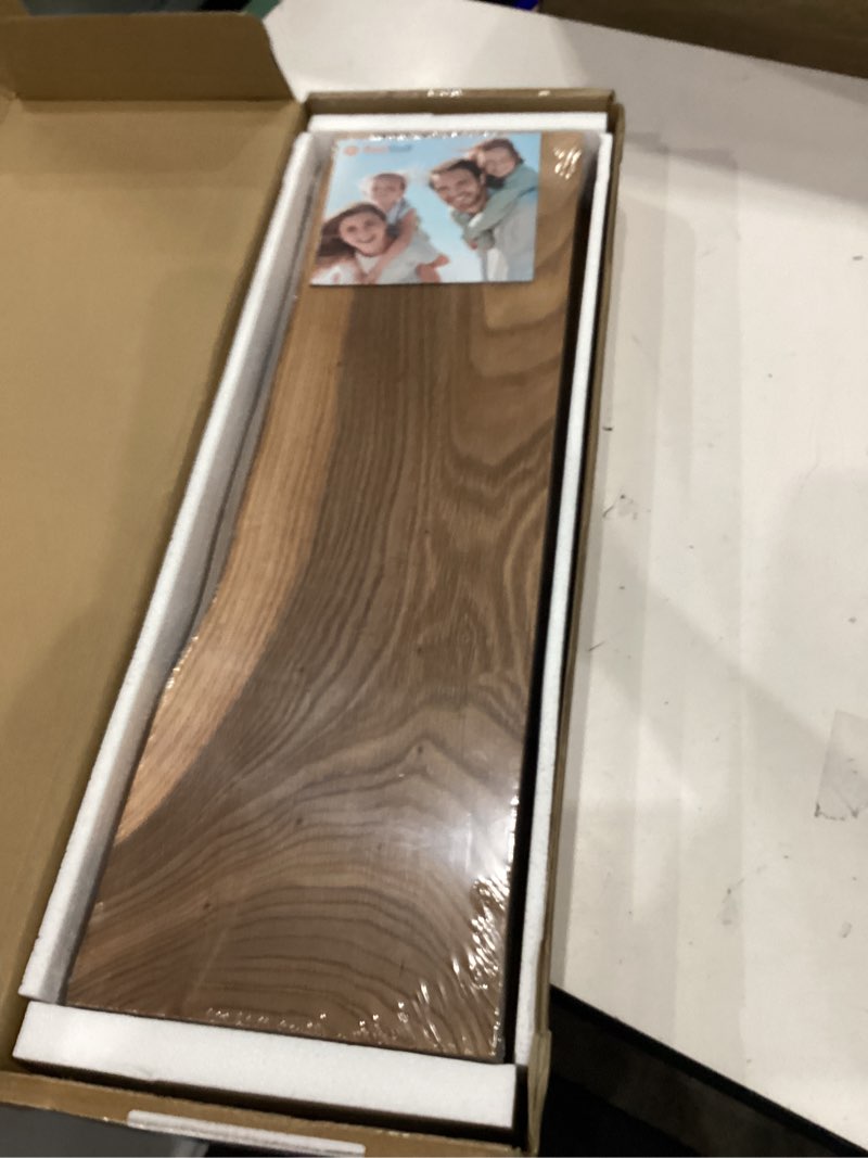 Condition photo showing Good Condition for realgulf floating shelves set of 2, solid elm wood wall shelves 24 inch - invisible bracket mount for living room, bedroom, kitchen, bathroom - natural natural elm live edge, 24"l, 2packs