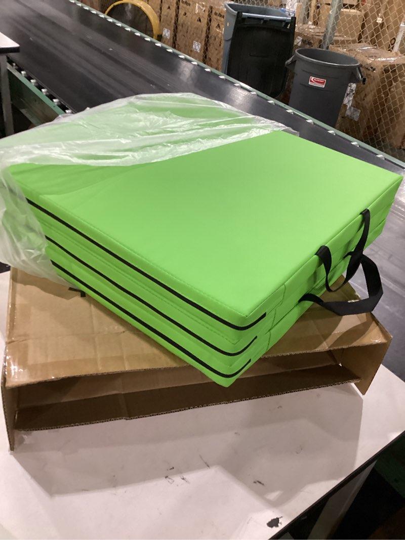 Condition photo showing Good Condition for karadastyle gymnastics mat folding stretch mats 71"x24"x2" exercise muscle training children play horizontal bar mat yoga sports soundproof home use green