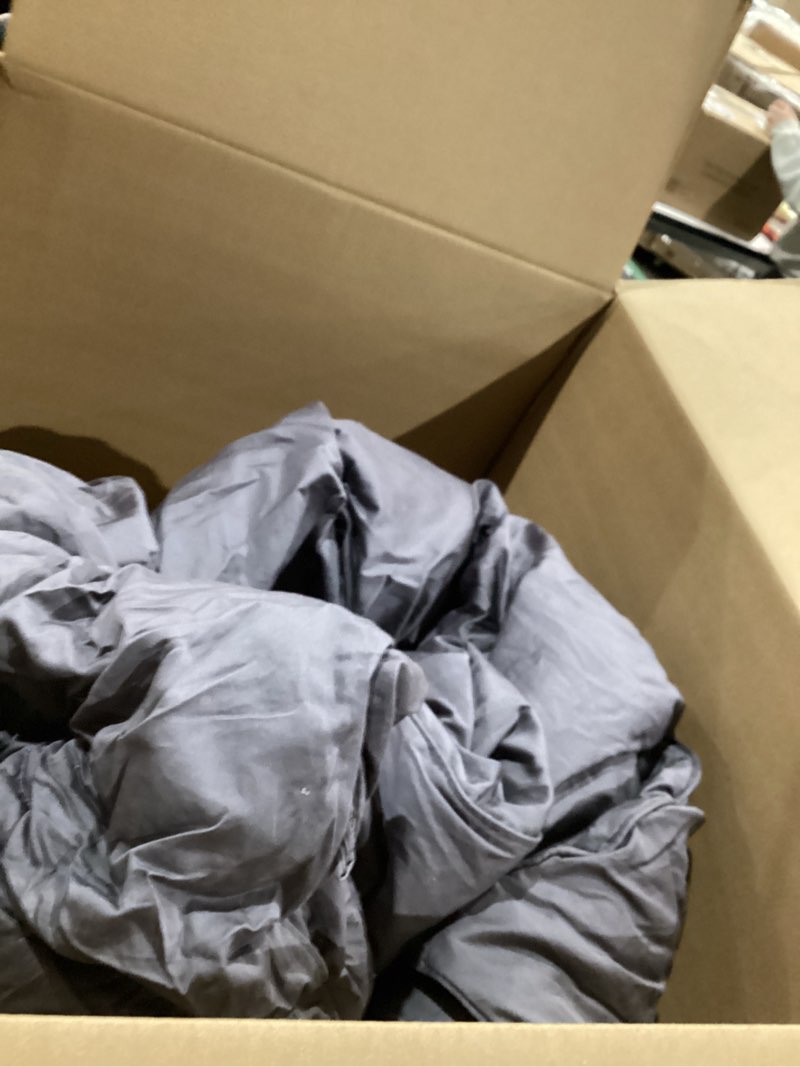 Condition photo showing As Is for YOUR MOON Pure Mulberry Silk Comforter Queen Size for All Season,100% Natural Long Strand Silk Fill Duvet, Luxury Bedding, Noiseless Cotton Shell (Dark Gray) Dark Gray Queen