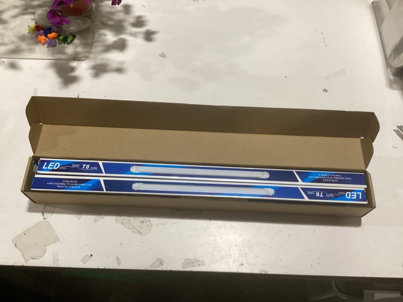 Condition photo showing As Is for lightingwill led t8 light tube 2ft, natural white 4000k, dual-end powered ballast bypass, 1000lumens 10w (24w fluorescent equivalent), frosted cover, ac85-265v lighting tube fixtures, 4 pack natural white 2 feet