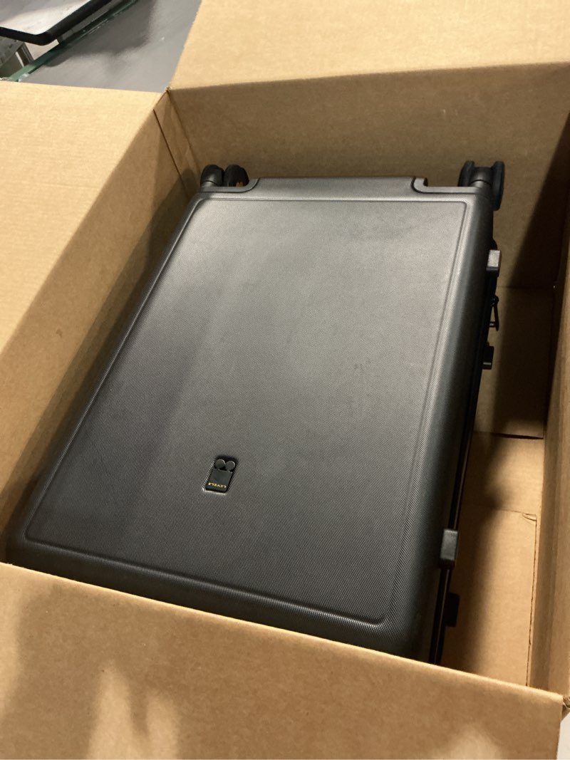 Condition photo showing As Is for LEVEL8 Hard Shell Carry on Luggage Airline Approved, Carry-on Suitcases with Wheels, Lightweight Luminous Textured Hardside Travel Bag with Tsa Lock, 20 Inch, Black Black Carry-On 20 Inch